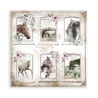 Bloco 10 Papéis 20.3x20,3cm (8"x8") + bônus - Horses - Mon Papier Crafts