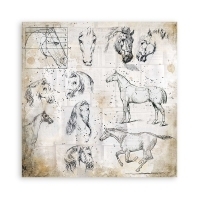 Bloco 10 Papéis 20.3x20,3cm (8"x8") + bônus - Horses - comprar online