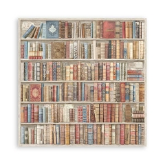 Pre-venda Bloco 10 Papéis 20.3x20.3 (8"x8") + bônus - Vintage Library background - comprar online