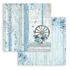 Imagem do Bloco 10 Papéis 20.3x20,3cm (8"x8") + bônus - Blue Land