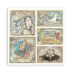 Bloco 10 Papéis 20.3x20.3 cm (8"x8") + bônus - Songs of the Sea - Mon Papier Crafts