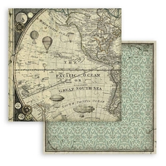 Bloco 10 Papéis 20,3x20,3cm + bônus - Voyages Fantastiques background na internet