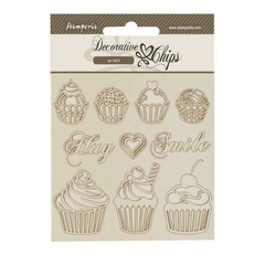 Chipboard Decorativo Chips 14 x 14 cm - Coffee and Chocolate sweety