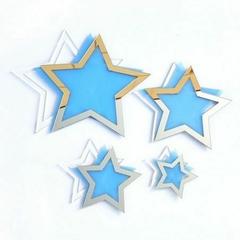 Conjunto de 4 shakers estrelas - METACRILATO DE ESPELHO DOURADO