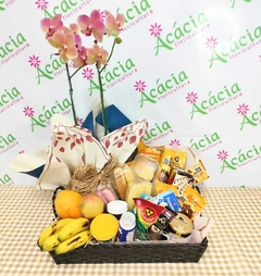 CESTA CAFE ALEGRIA DA MANHA COM ORQUIDEA cod-2659