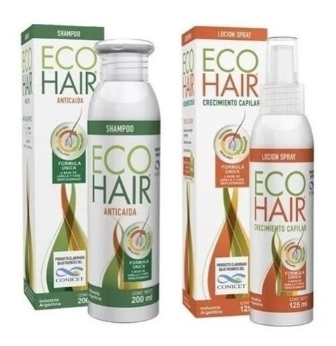 Eco Hair Loción Shampoo Kit Set Caída Capilar Crecimiento