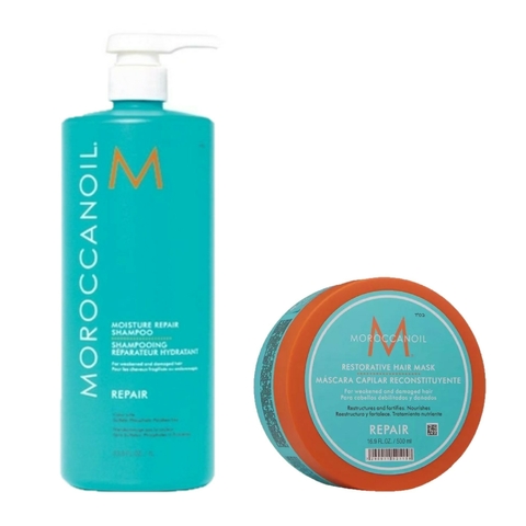 Moroccanoil Kit Repair Shampoo + Mascara Reconstituye Grande