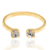 anel rommanel folheado a ouro ajustável com cristal - 511692 - comprar online