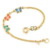 pulseira rommanel folheado a ouro fio elo português com borboletas coloridas intercaladas - 550680