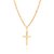 pingente rommanel folheado a ouro cruz com aplicação de rodhium - 542415 na internet