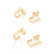 kit brinco rommanel folheado a ouro retangulares de tamanhos diferentes - 527241 na internet