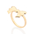 anel rommanel folheado a ouro laço polido - 513444 na internet