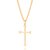 pingente rommanel folheado a ouro cruz com pontas retangulares - 542208 - comprar online