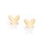 brinco rommanel folheado a ouro borboleta com asas curvadas - 526738