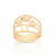 anel rommanel folheado a ouro quatro fios tendo flor com cristal e folhas gratinadas - 510092