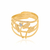 anel rommanel folheado a ouro quatro fios tendo flor com cristal e folhas gratinadas - 510092 - comprar online