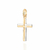 pingente rommanel folheado a ouro cruz com aplicação de rodhium - 542627
