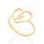 anel rommanel folheado a ouro coração vazado escrito fé ao centro - 513069 - comprar online