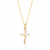 pingente rommanel folheado a ouro cruz com aplicação de rodhium - 542627 - comprar online