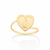 anel rommanel folheado a ouro coração com nossa senhora aparecida ao centro - 513307