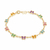 pulseira rommanel folheado a ouro borboletas com cristais coloridos - 551618