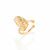 brinco rommanel folheado a ouro piercing de pressão formato asas de borboleta - 527071
