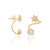 Brinco rommanel "ear cuff" ondulado flor de zircônia e pérola - 526020 - comprar online