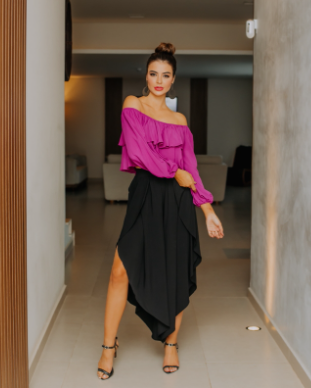 Calça assimetrica sales