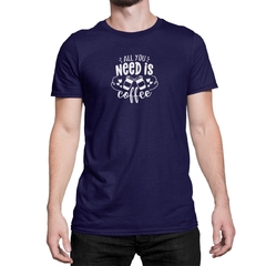 Camiseta Camisa Preciso de Coffe Masculino Preto na internet