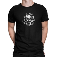 Camiseta Camisa Preciso de Coffe Masculino Preto