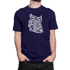 Camiseta Camisa Im Not Antisocial Society Masculino Preto - comprar online