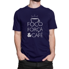 Camiseta Camisa Foco Força E Café masculino preto