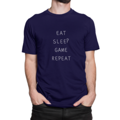Camiseta Camisa Comer Dormir Jogar e Repetir Gamer Masculina Preto - loja online