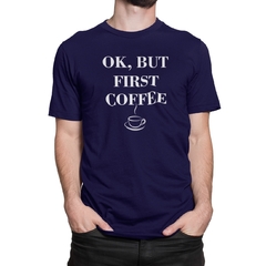 Camiseta Camisa First Coffe Primeiro Café Masculino Preto - comprar online