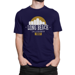 Camiseta Camisa Long Beach California City Masculina Preto - loja online