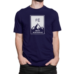 Camiseta Camisa Fé move montanhas Gospel Masculino Preto