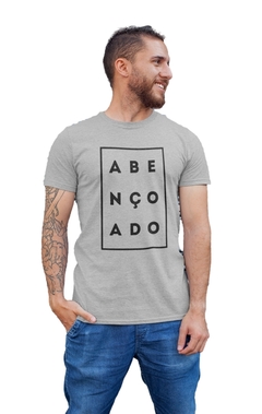Camiseta Camisa Abençoado Gospel masculino preto - loja online