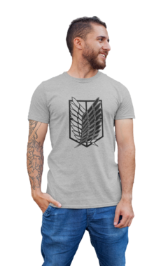 Imagem do Camiseta Camisa Attack on Titan Anime Masculina Preto