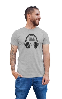 Imagem do Camiseta Camisa Musica ON Mundo OFF Masculino Preto