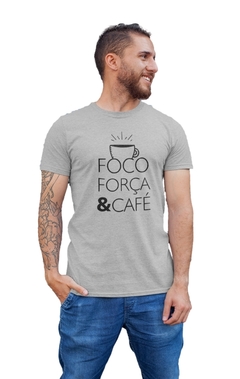Camiseta Camisa Foco Força E Café masculino preto na internet