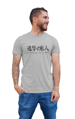 Camiseta Camisa Attack on Titan Logo Anime Masculina Preto - comprar online