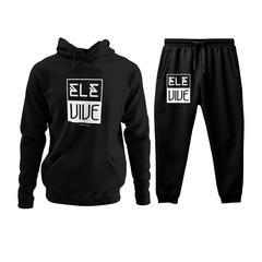 Conjunto Moletom Kit Canguru e Calça Ele vive Masculina Preto