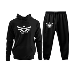 Conjunto Moletom Kit Canguru e Calça Zelda Masculina Preto