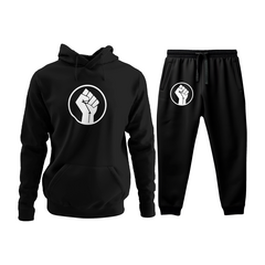 Conjunto Moletom Kit Canguru e Calça Black Lives Matter Simbolo Masculina Preto