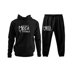 Conjunto Moletom Kit Canguru e Calça Engenharia Mecatrônica Masculina Preto