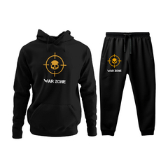 Conjunto Moletom Kit Canguru e Calça Warzone Masculina Preto