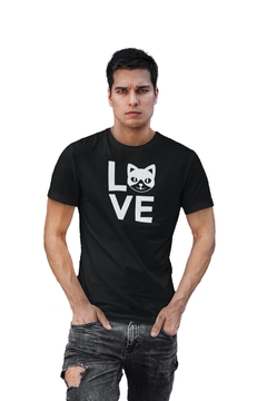 Camiseta Camisa Amo Gato Cat Masculino Preto - comprar online