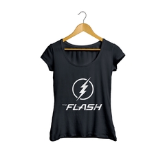 Camiseta Baby Look The Flash Feminino Preto na internet