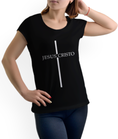 Camiseta Baby Look Jesus Cristo T Gospel Evangélico feminino preto na internet