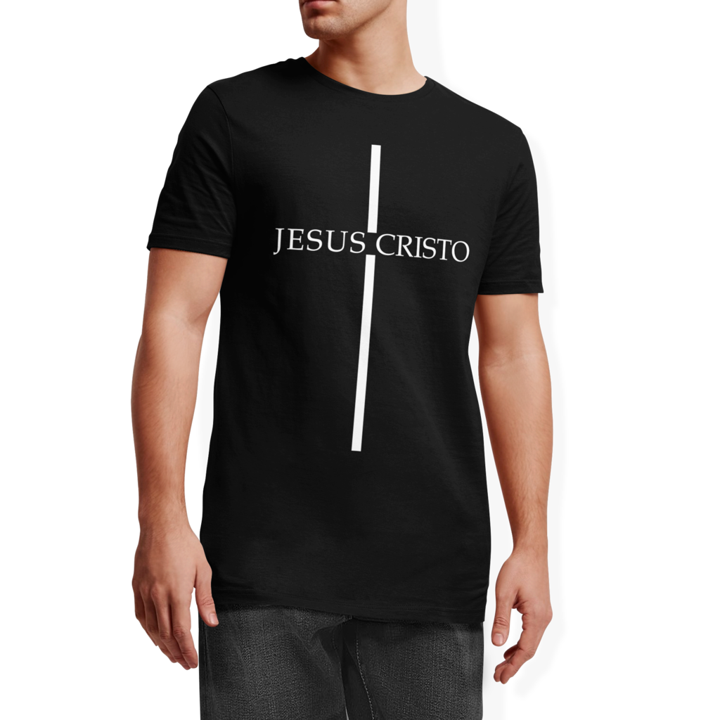 Camiseta Camisa Jesus Cristo T Gospel Evangélico masculino preto